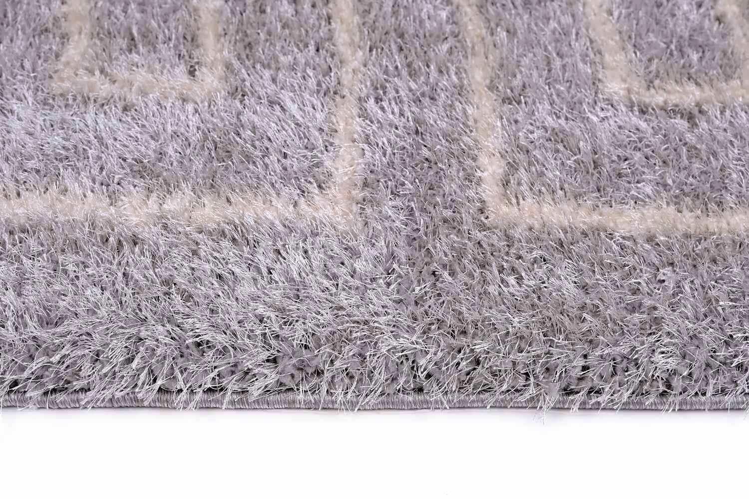 Puffy Style P100A Grey / Beige Modern Shaggy Area Rug