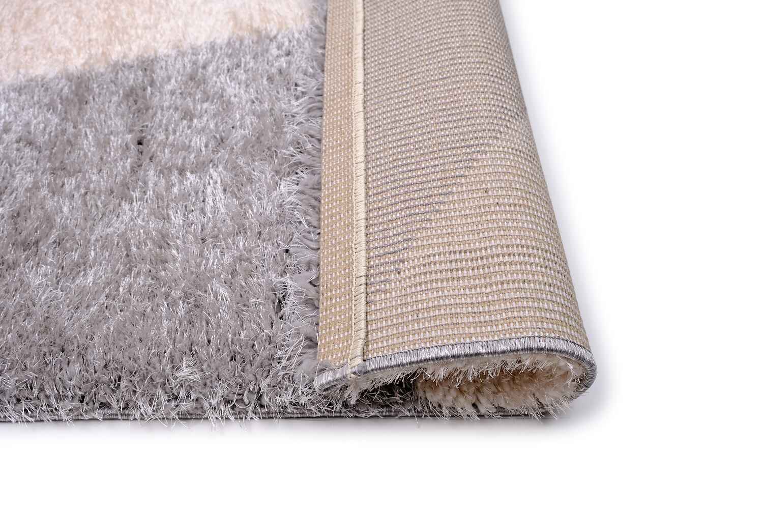 Puffy Style P201A Grey / Beige Modern Shaggy Area Rug