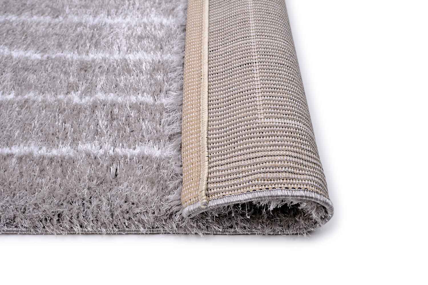 Puffy Style P301D Grey / White Modern Shaggy Area Rug