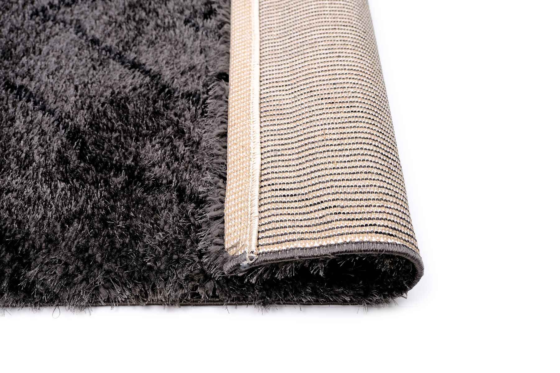 Puffy Style P311E Anthracite / Black Modern Shaggy Area Rug – Amazing Rugs