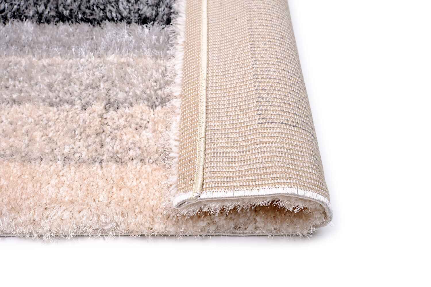 Puffy Style P301A Grey / Beige Modern Shaggy Area Rug