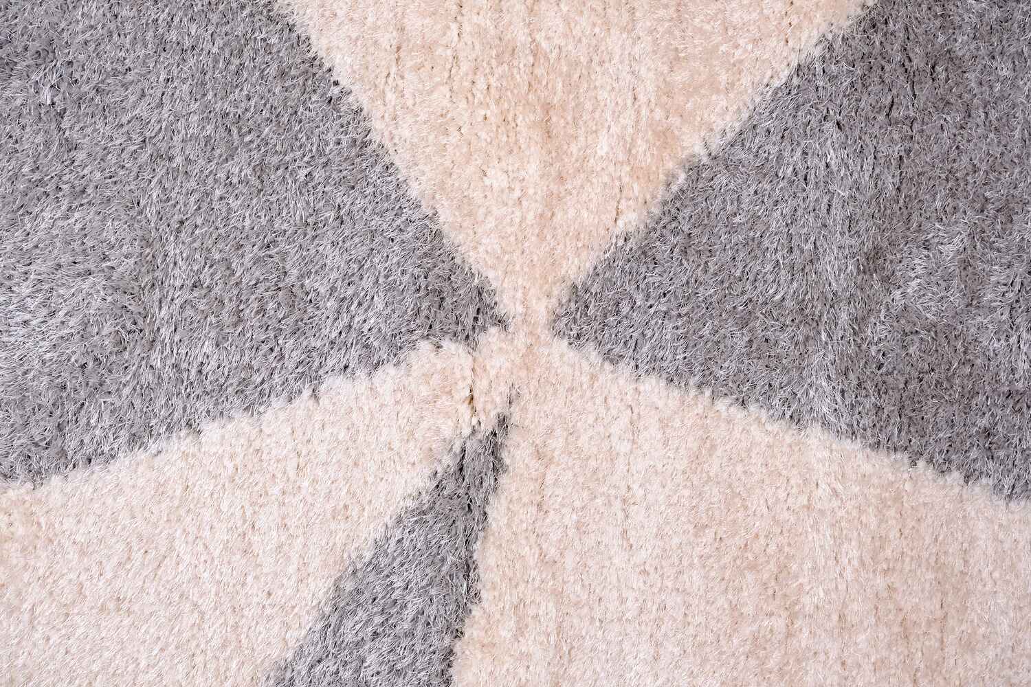 Puffy Style P201A Grey / Beige Modern Shaggy Area Rug