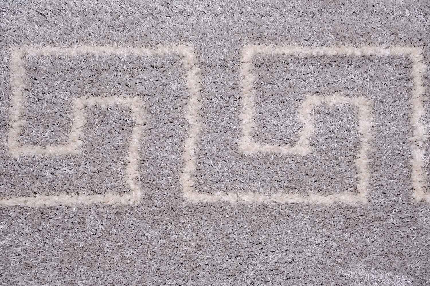 Puffy Style P100A Grey / Beige Modern Shaggy Area Rug