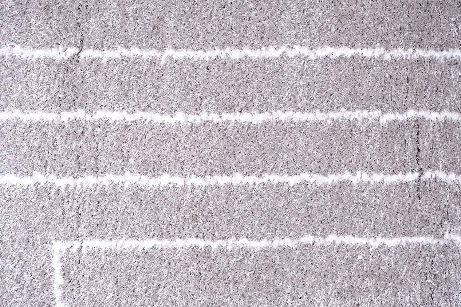 Puffy Style P301D Grey / White Modern Shaggy Area Rug