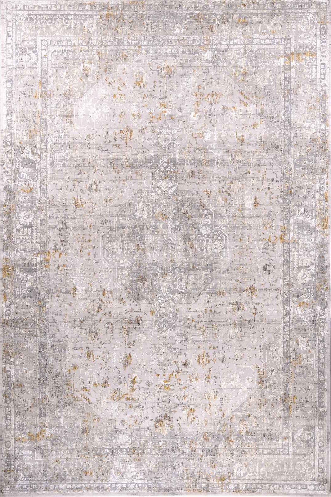 Rieka Ly117D Modern Hallway Runner Rug Light Gray